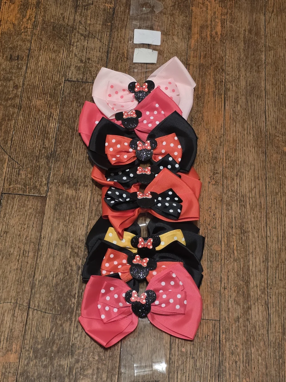 Polka Dot Bow Headbands - Pink, Red, Black, Yellow Minnie Mouse 8 Bows
